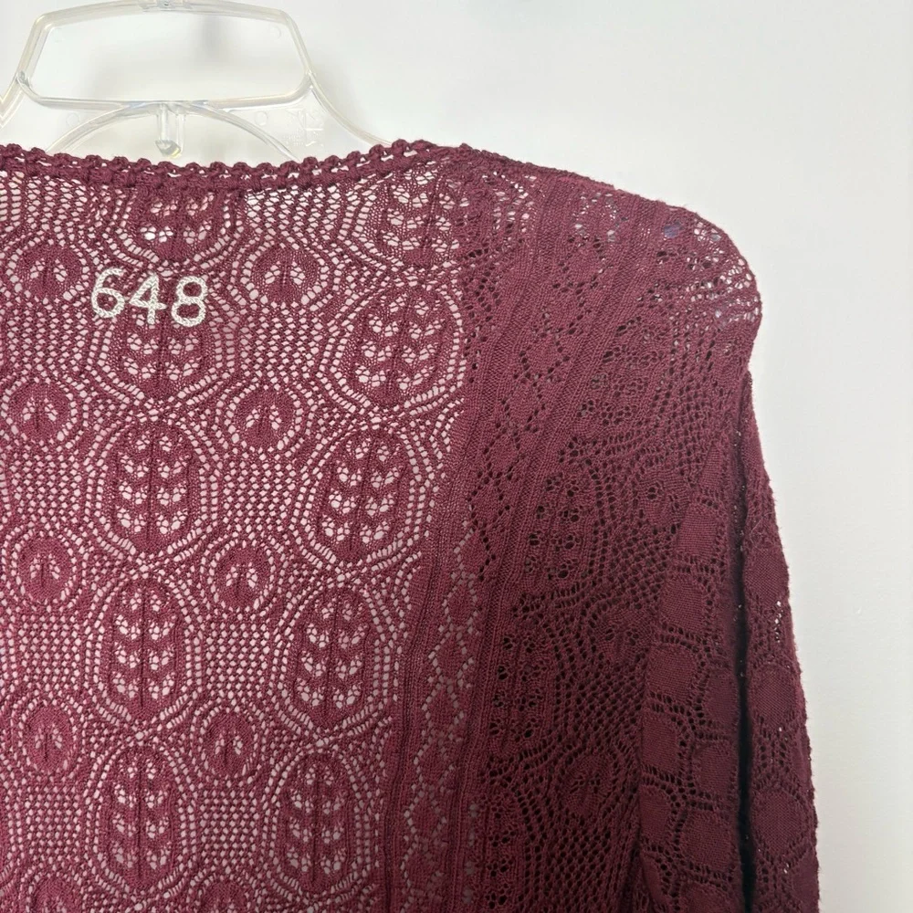 Anthropologie Odd Molly Maroon Duster Cardigan